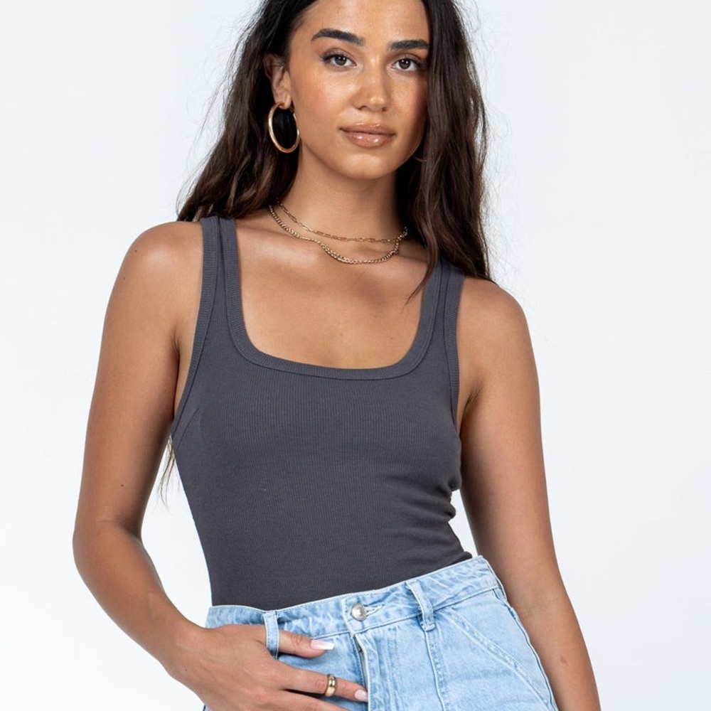 Princess Polly Camellia Bodysuit Slate Grey, size AU 12/US 8 NWT